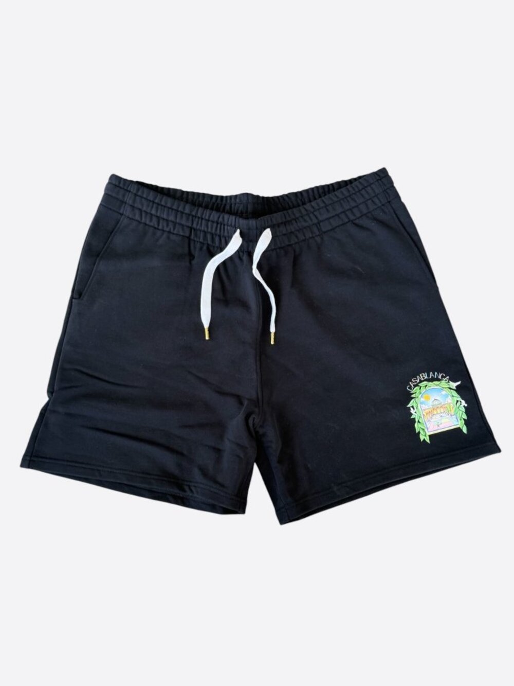 Casablanca Black & Multicolor L'Arch De Tennis Logo Shorts